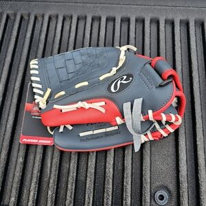 Rawlings LHT 11.5" Youth Baseball Glove LEFTY Grey/Red PL115G Players Series NWT